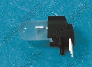 LEK-508 держатель трехвыводного 5мм светодиода на плату угловой; C=6,0мм; нейлон-66 (UL); черный