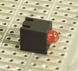 LED-316 держатель 3мм светодиода на плату угловой; C=3,2мм; нейлон-66 (UL); черный