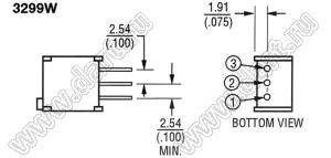 3299W-1-102LF (1K0) резистор подстроечный многооборотный; R=1кОм