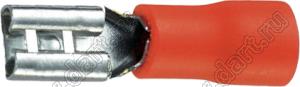 FDD1.25-187(5) (RF187-5) наконечник изолированный ножевой (мама), для провода; s=0,5-1,5кв.мм; AWG 22-16; I max=10А; красный; латунь луженая/пластик