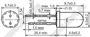 DY-BK5GR6SSC-C светодиод мигающий красный/зеленый; 5мм; 9000-10000мкд/6000мкд